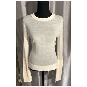 NWT Theory Women’s Ivory Eaglet Merino Wool Top